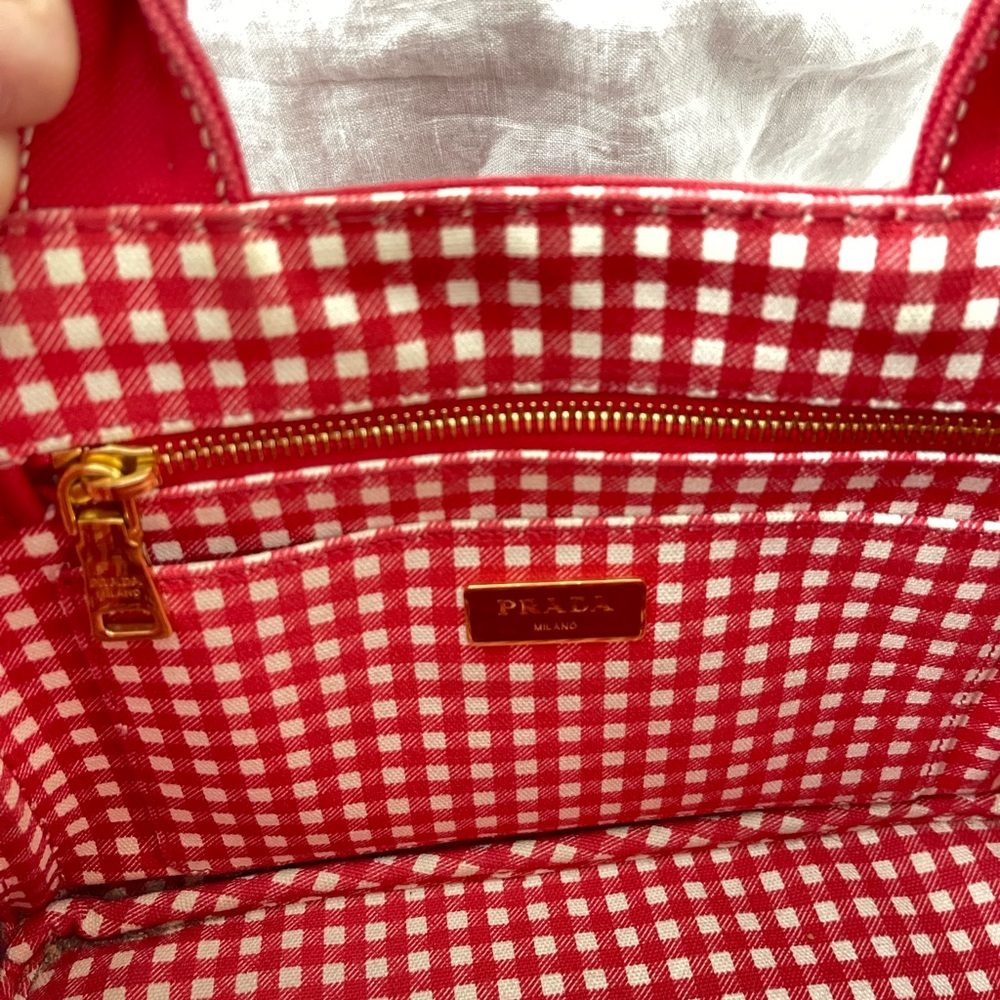 Prada Red Canvas Tote Bag - Picture 6 of 16